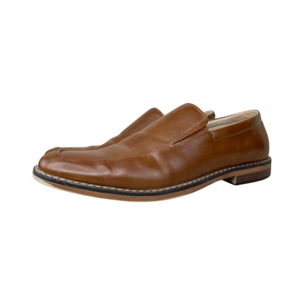 Madden Grant Brown Tan Size 9M Faux Leather Mens Slip On Loafers Square Toe